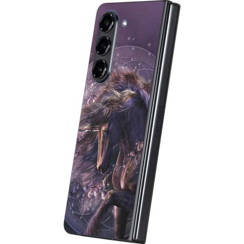 Black Rose Unicorn by Laurie Prindle Galaxy Z Fold5 5G Skin